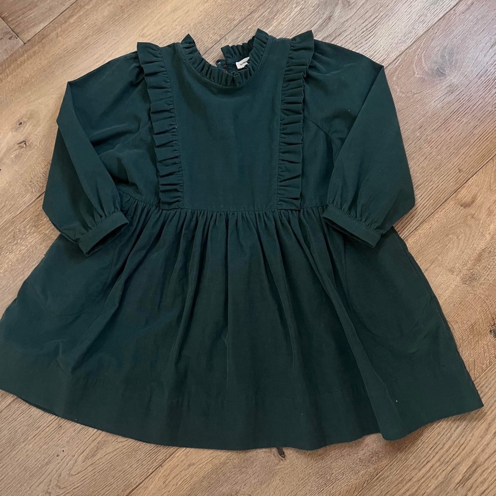 Soor Ploom Green Corduroy Long Sleeve Dress